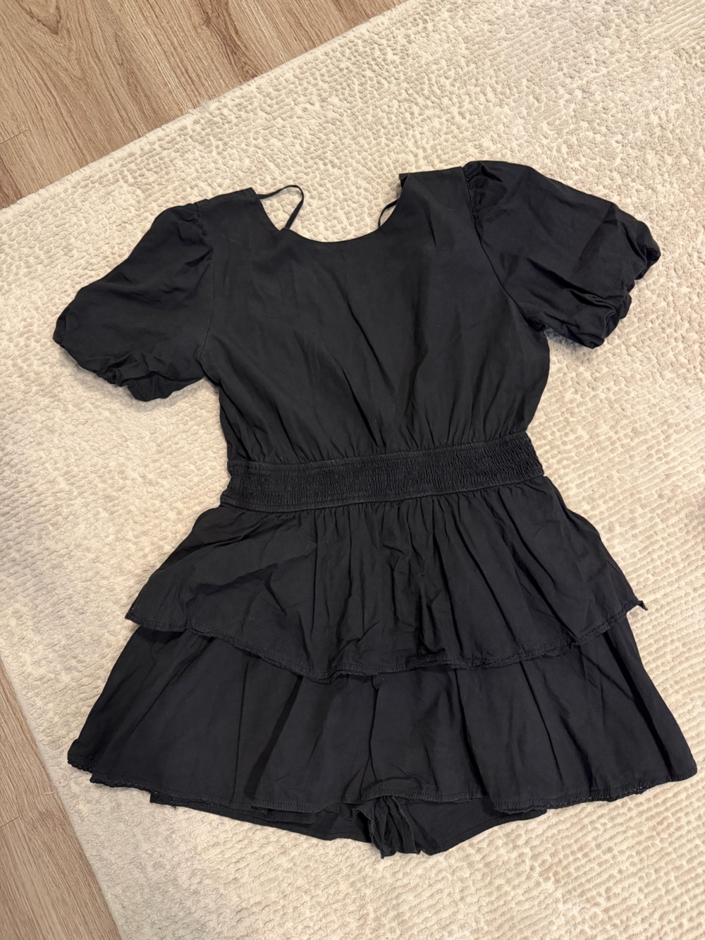 Women’s black backless romper